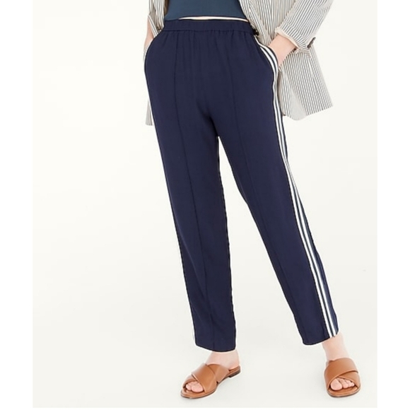 13. J.Crew Crepe track pant - Picture 1 of 7